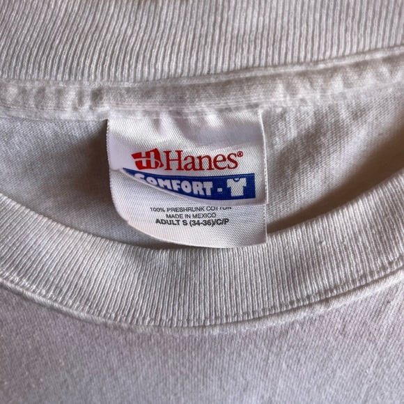 Proud to be American white T-shirt, adult small Hanes. Good condition. - Picture 4 of 5